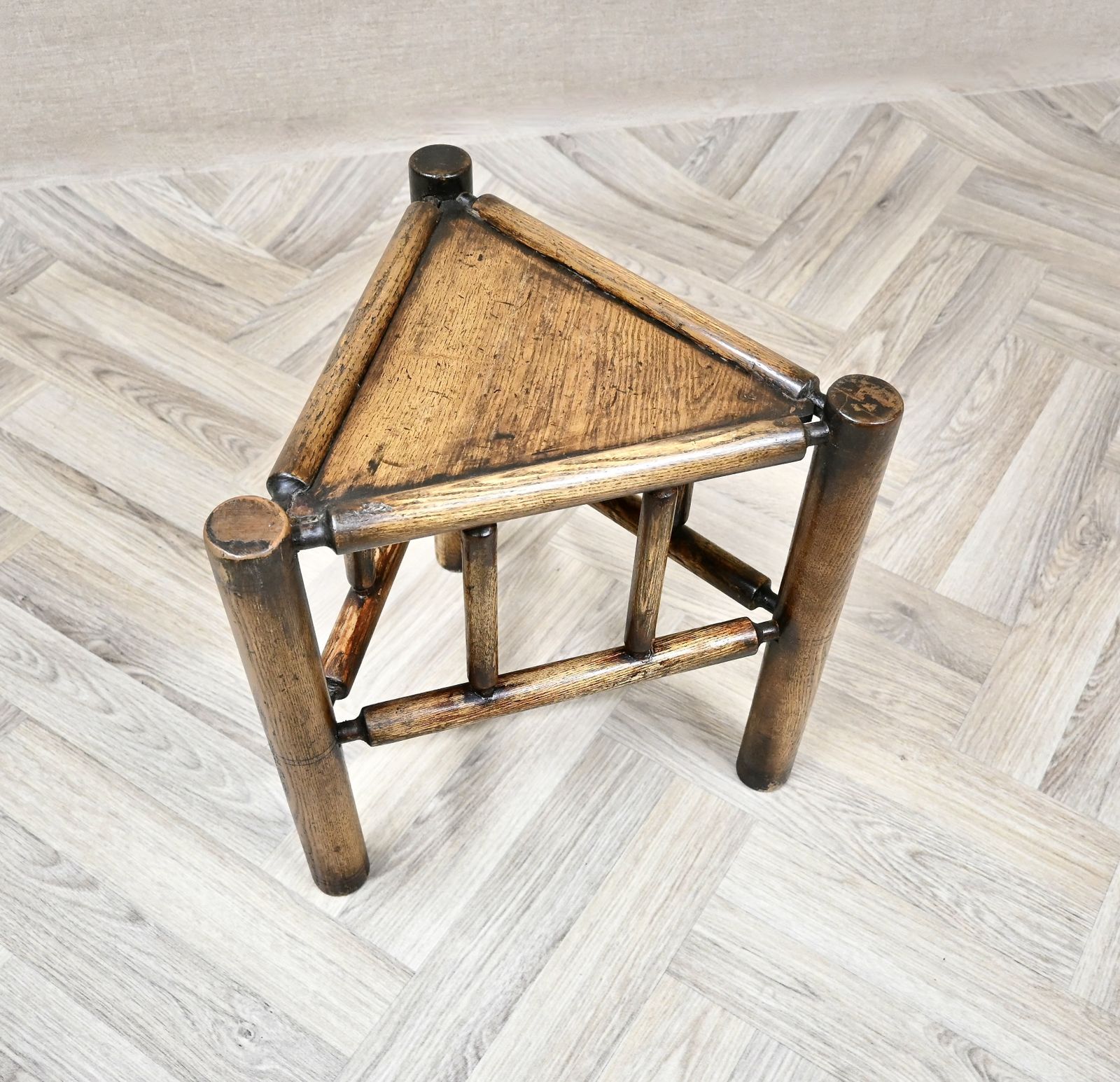 Arts And Crafts Triangulated Stool photo for sale