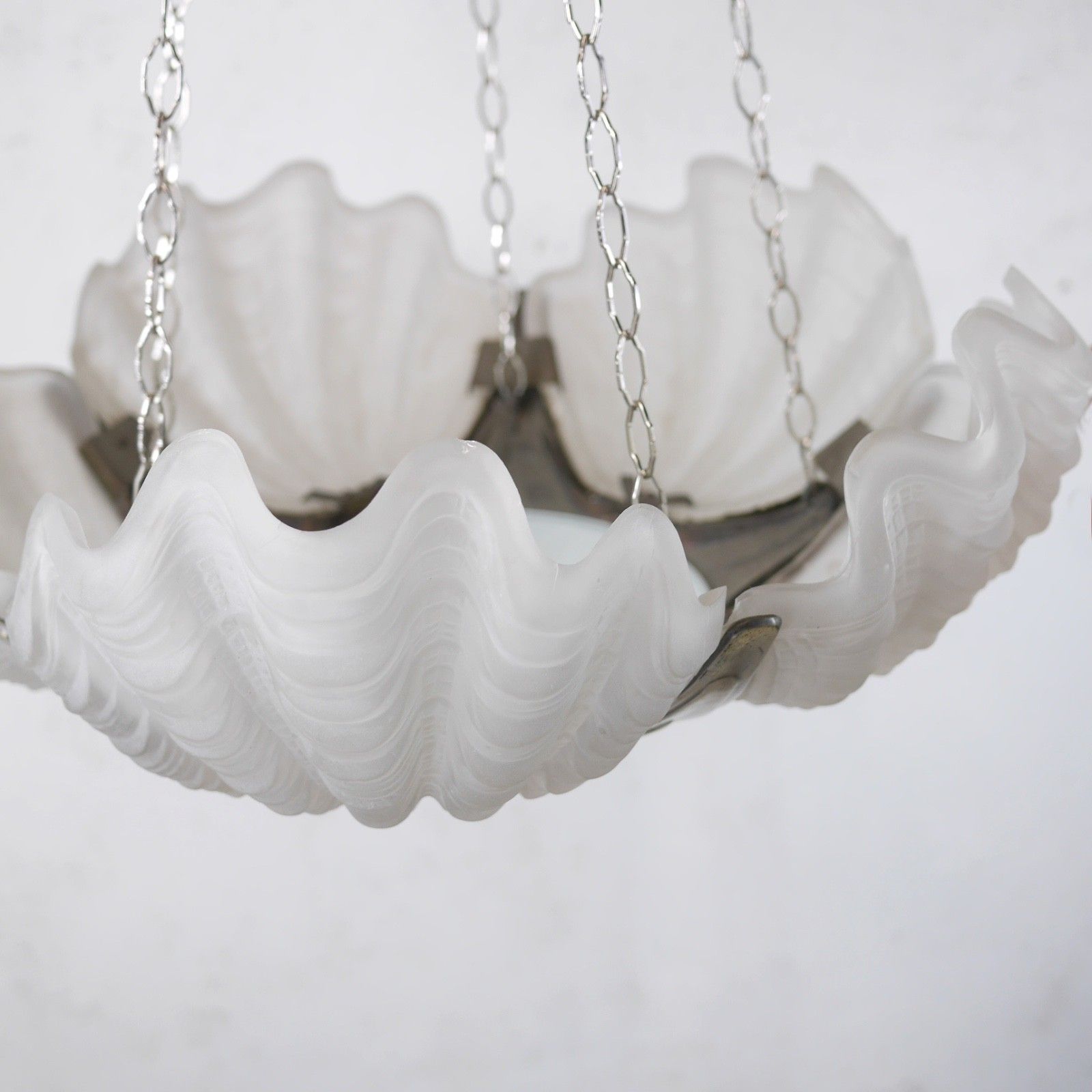 photo for sale Colossal Art Deco Clam Shell Pendant Ceiling Light Lamp Dia 52cm #103122