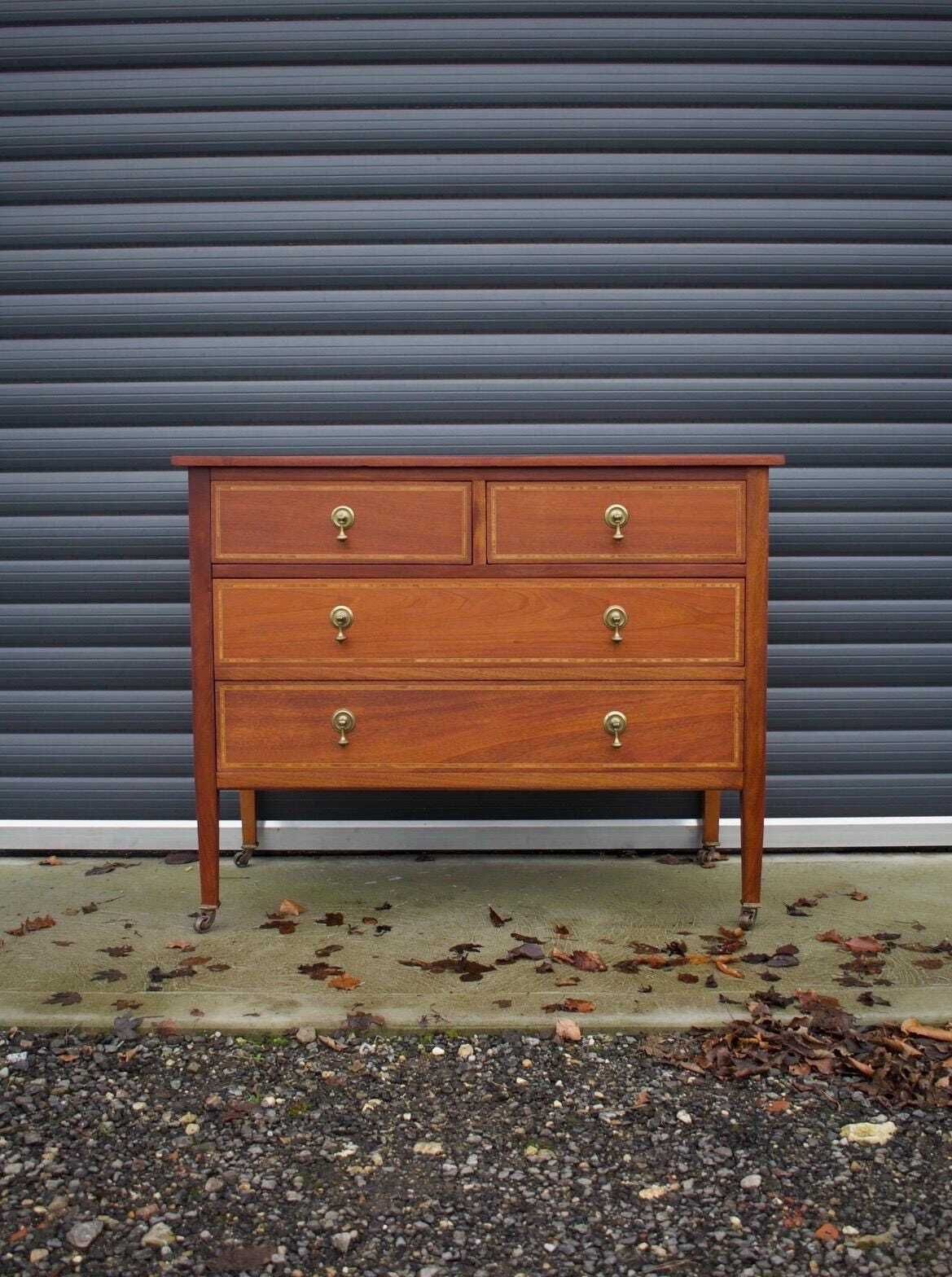 Antique Solid Mahogany Chest Of Drawers