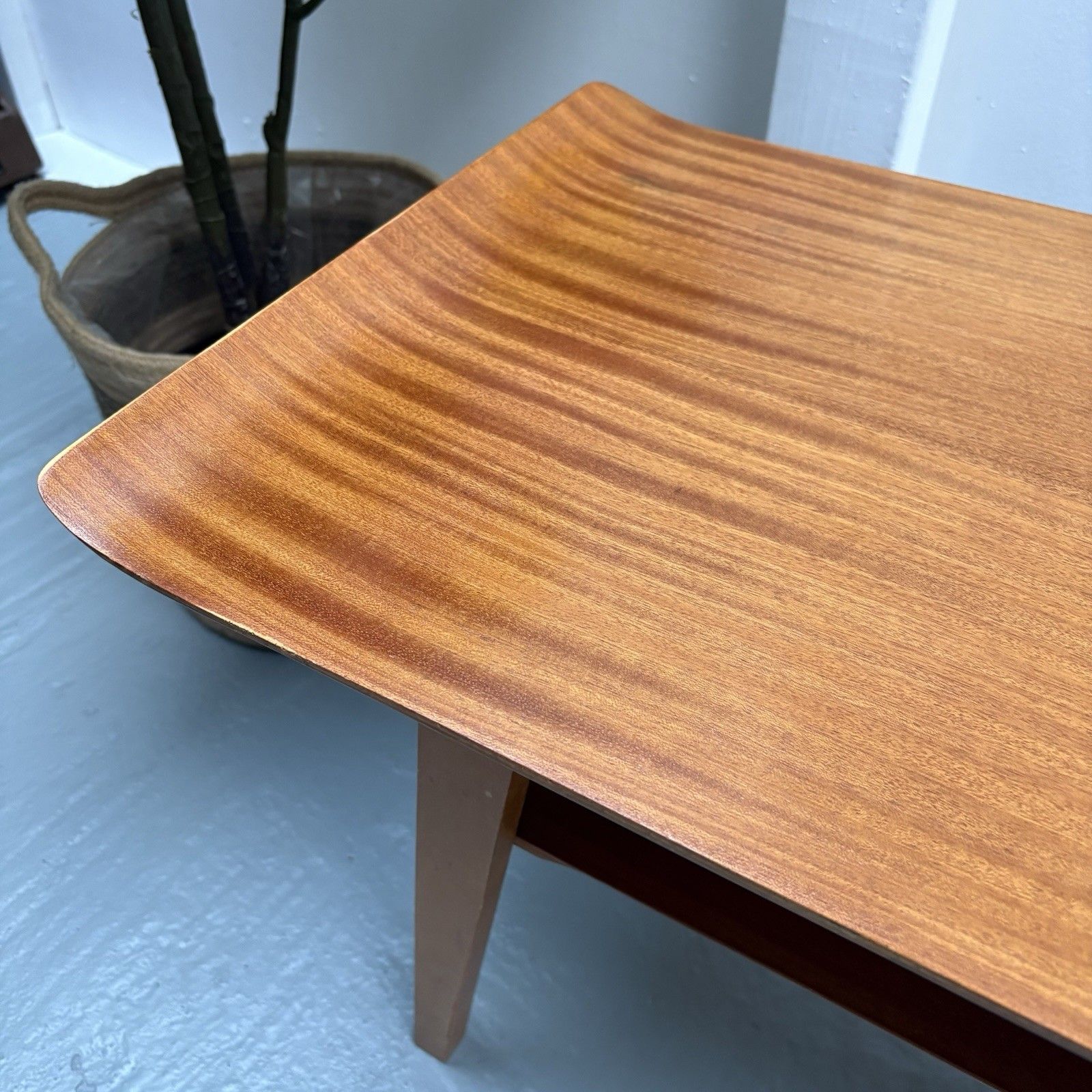 Mcm Horatio Myer & Co Bentwood Sleigh Teak And Beech Frame Coffee Table photo for sale