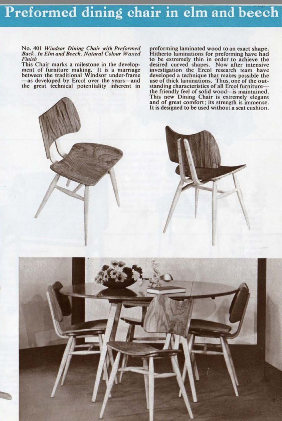 Ercol Butterfly Model 401 Rare Dining Chair Early 1950s Mid Century Retro Mcm photo buy