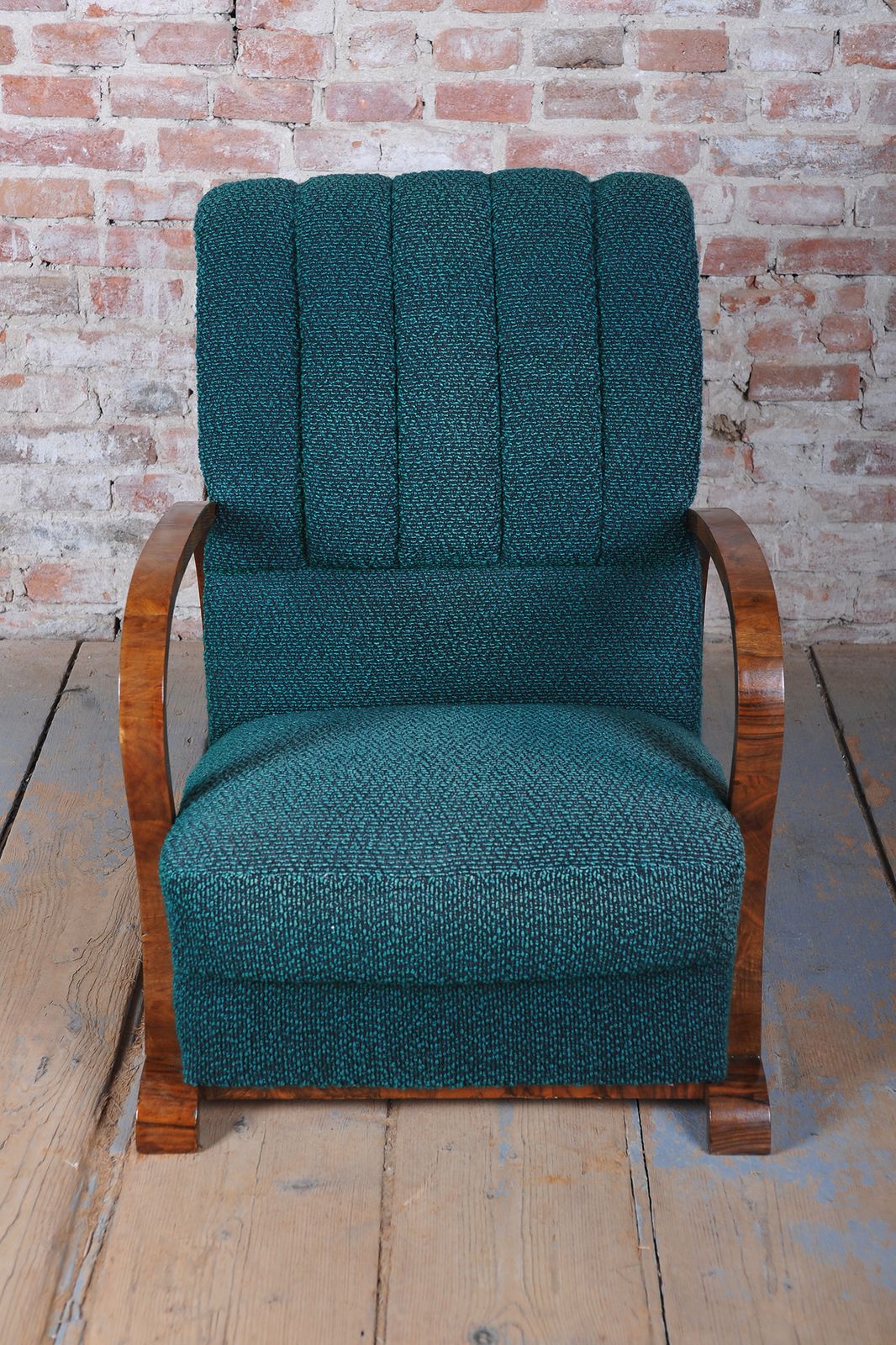 Restored Art Deco Armchair, Walnut, Original Upholstery, Repolished, Czech, 1920s photo Furniture