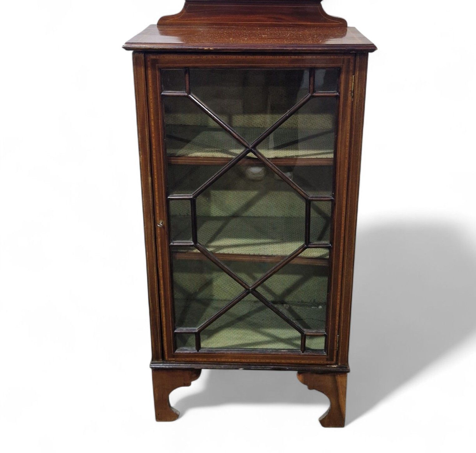 Antique Mahogany Display Cabinet Edwardian Single Door Inlaid Side Cabinet