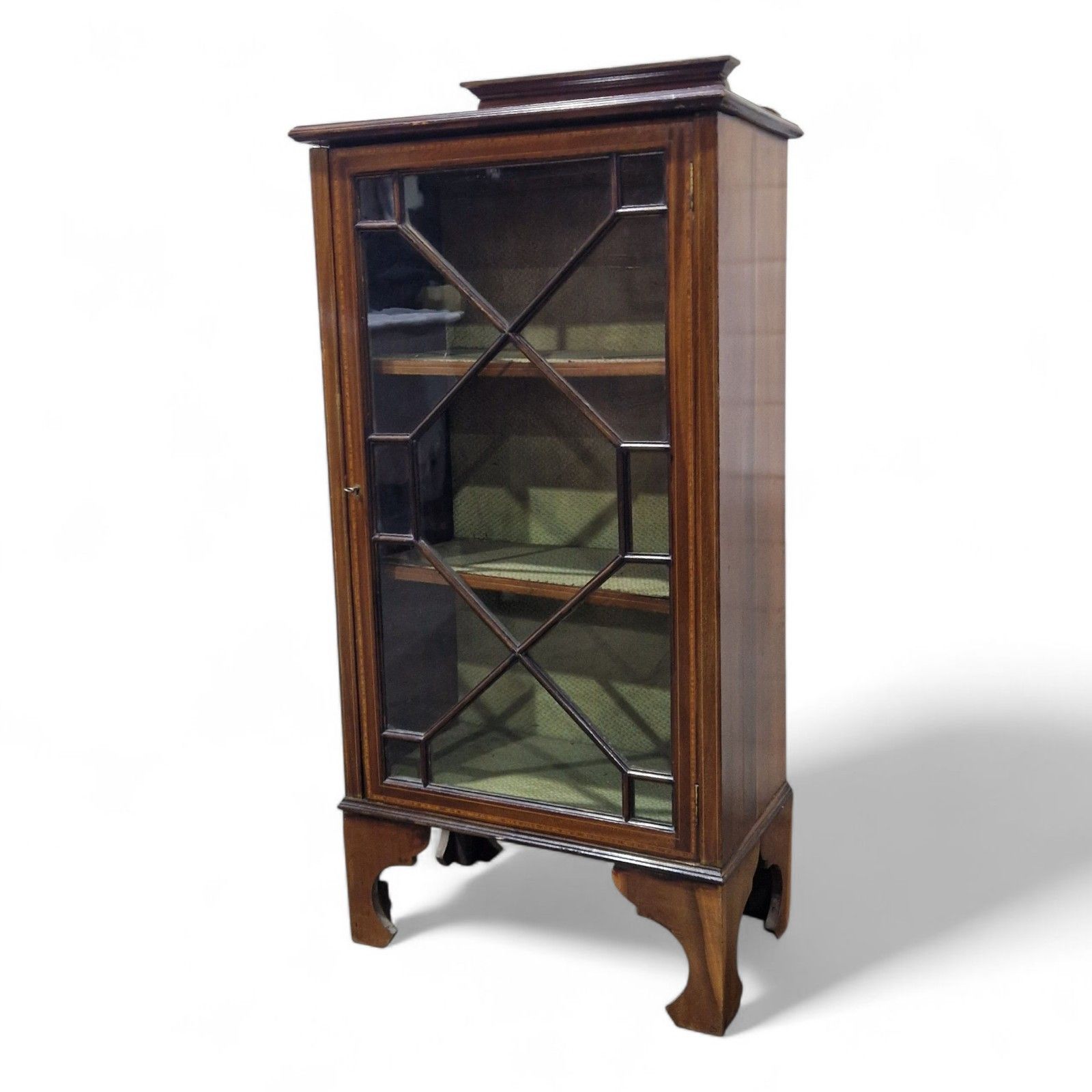 Antique Mahogany Display Cabinet Edwardian Single Door Inlaid Side Cabinet photo for sale