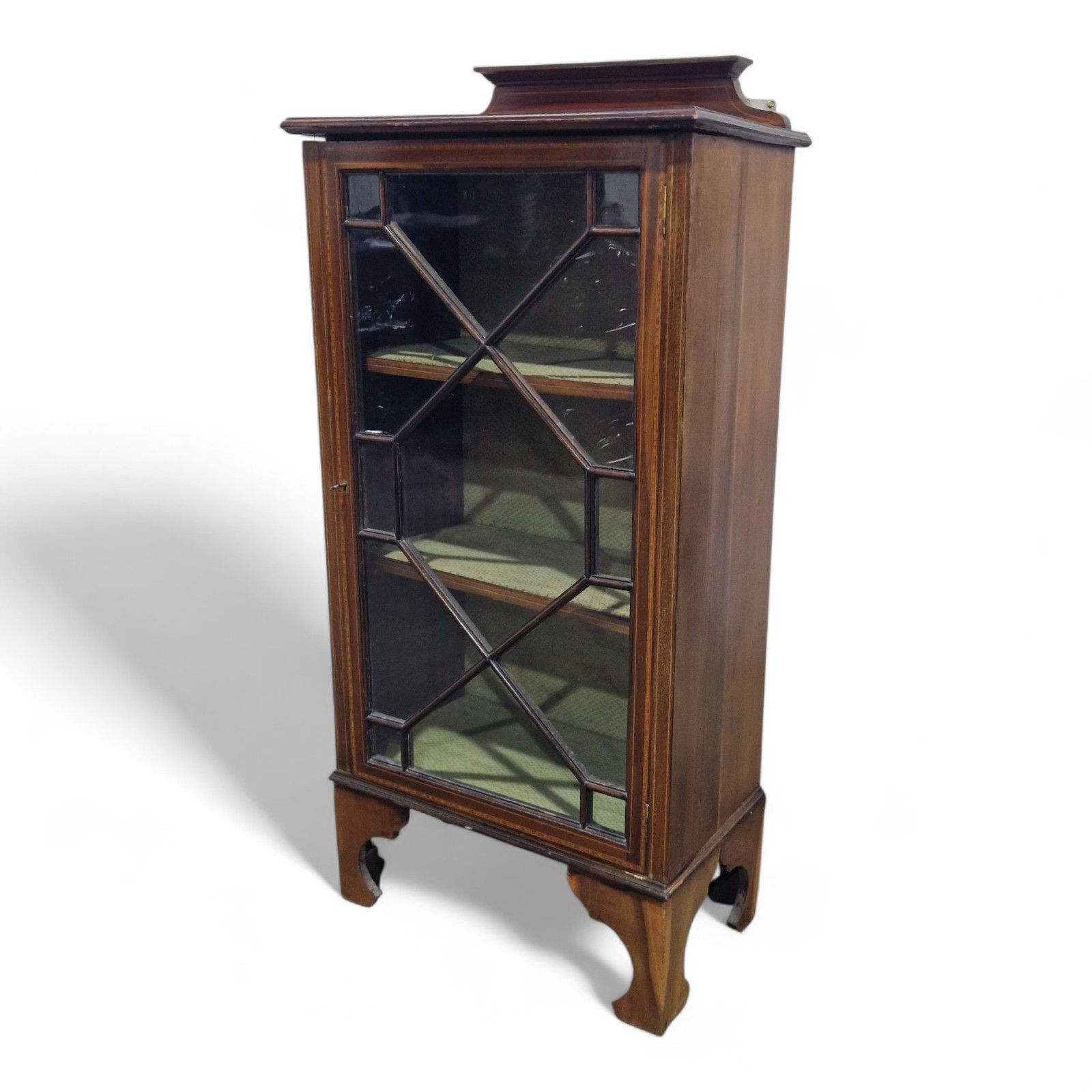 photo buy Antique Mahogany Display Cabinet Edwardian Single Door Inlaid Side Cabinet