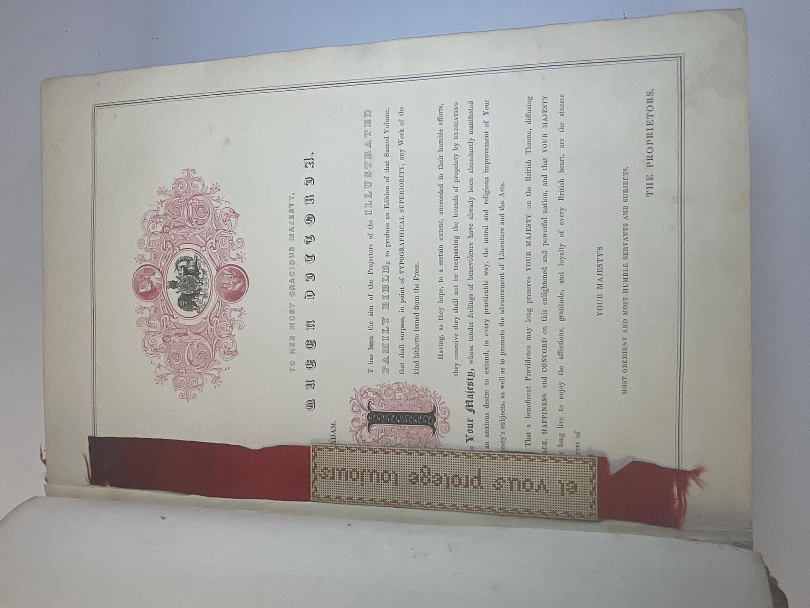 Family Bible And Hannay Concordance C.1840, Tightly Bound, Monumental Leather Folio. photo vintage