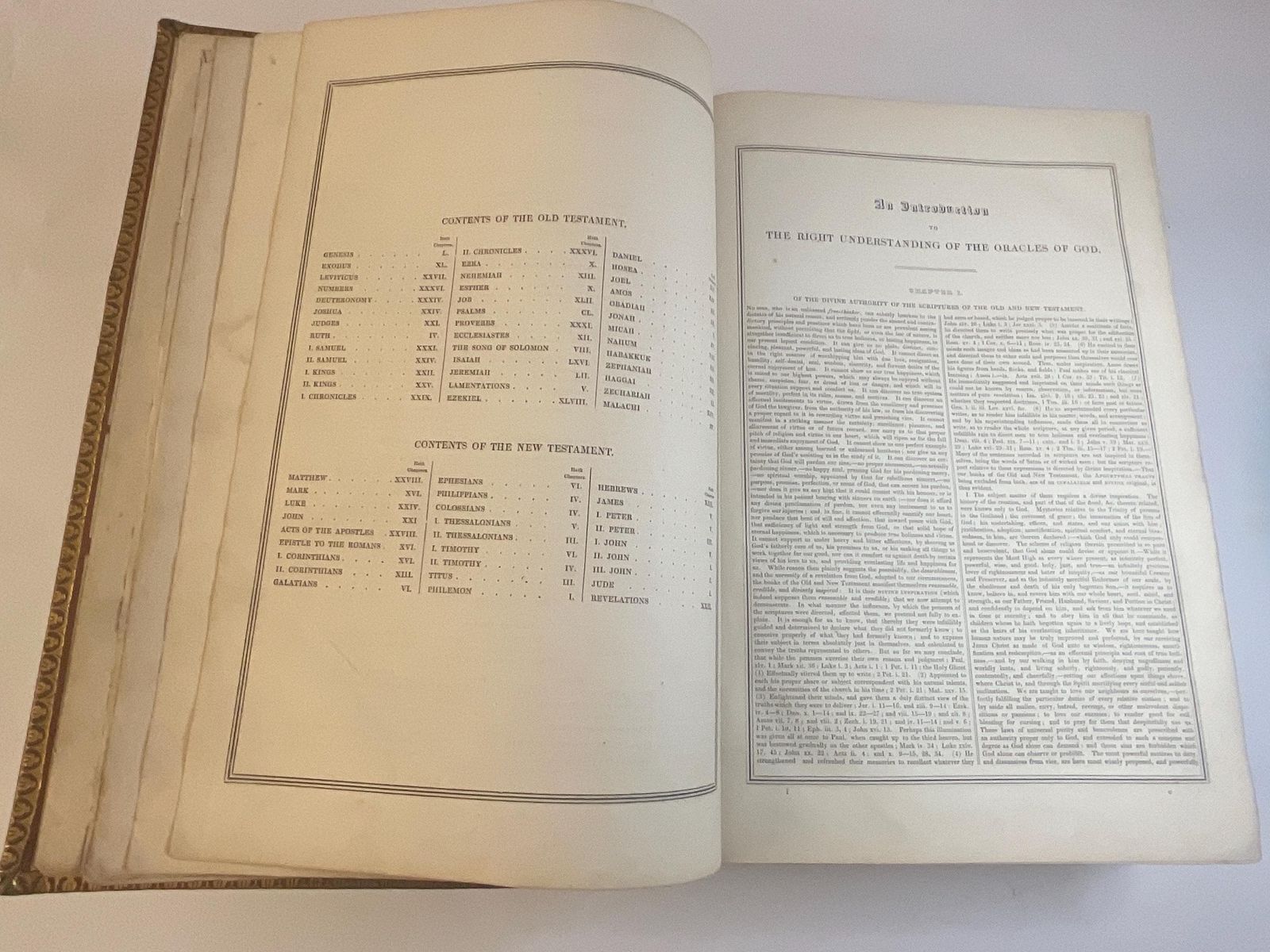 photo for sale Family Bible And Hannay Concordance C.1840, Tightly Bound, Monumental Leather Folio.