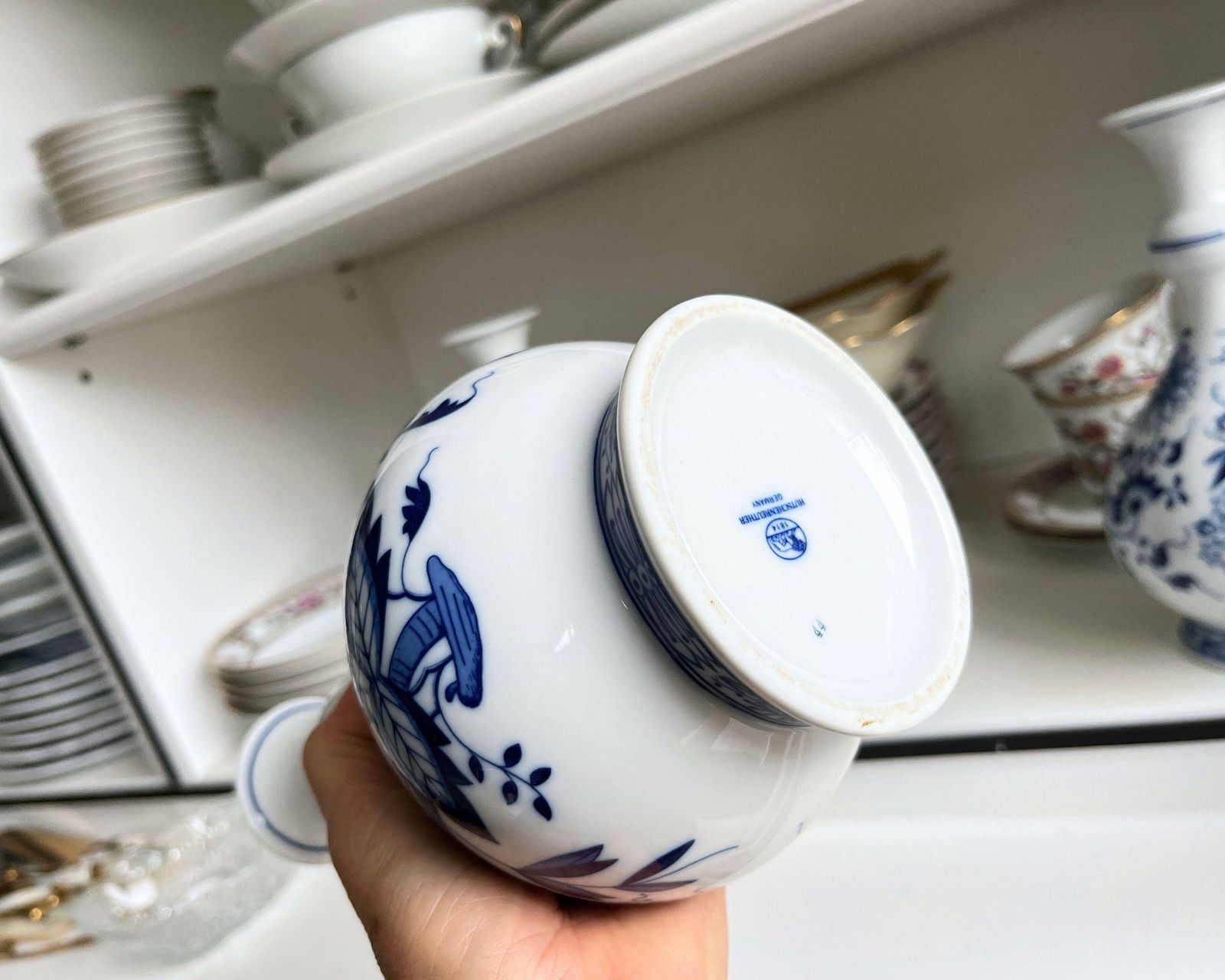 Blauw Uienmotief Tulpenvaas | 1 Stuk | Zwiebelmuster Porselein photo Woonaccessoires