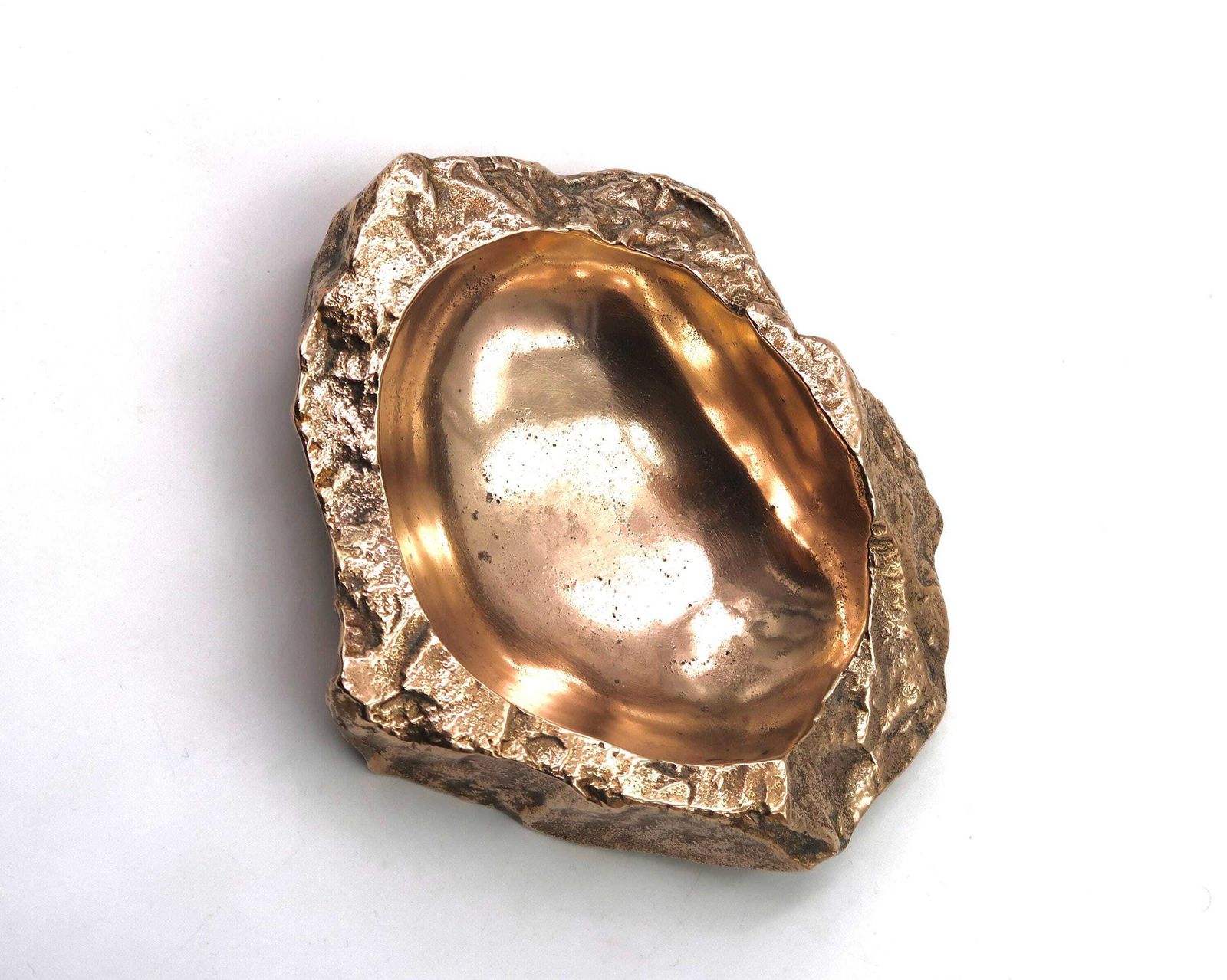 French Modernist Bronze Ring Dish By Monique Gerber, 1970s / Rock, Stone, Art, Sculpture, Home Decor, Ashtray photo furniture