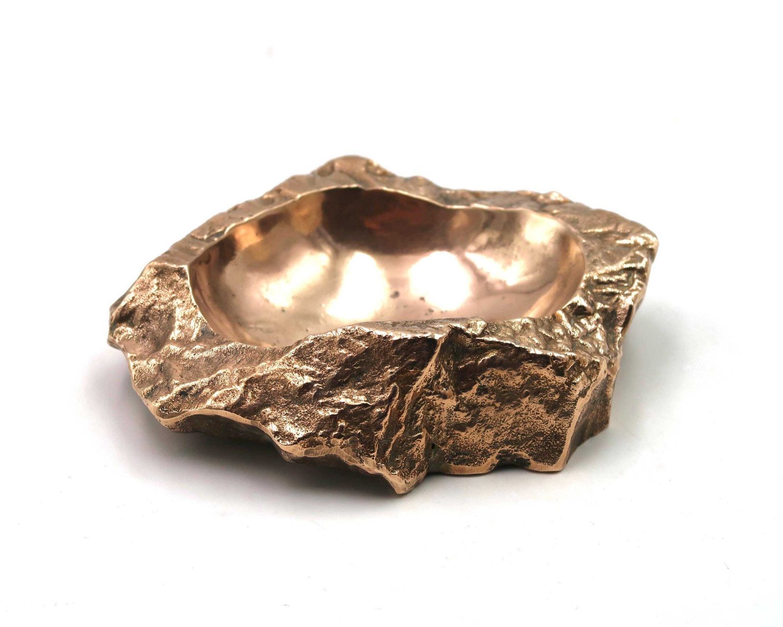 French Modernist Bronze Ring Dish By Monique Gerber, 1970s / Rock, Stone, Art, Sculpture, Home Decor, Ashtray photo Art