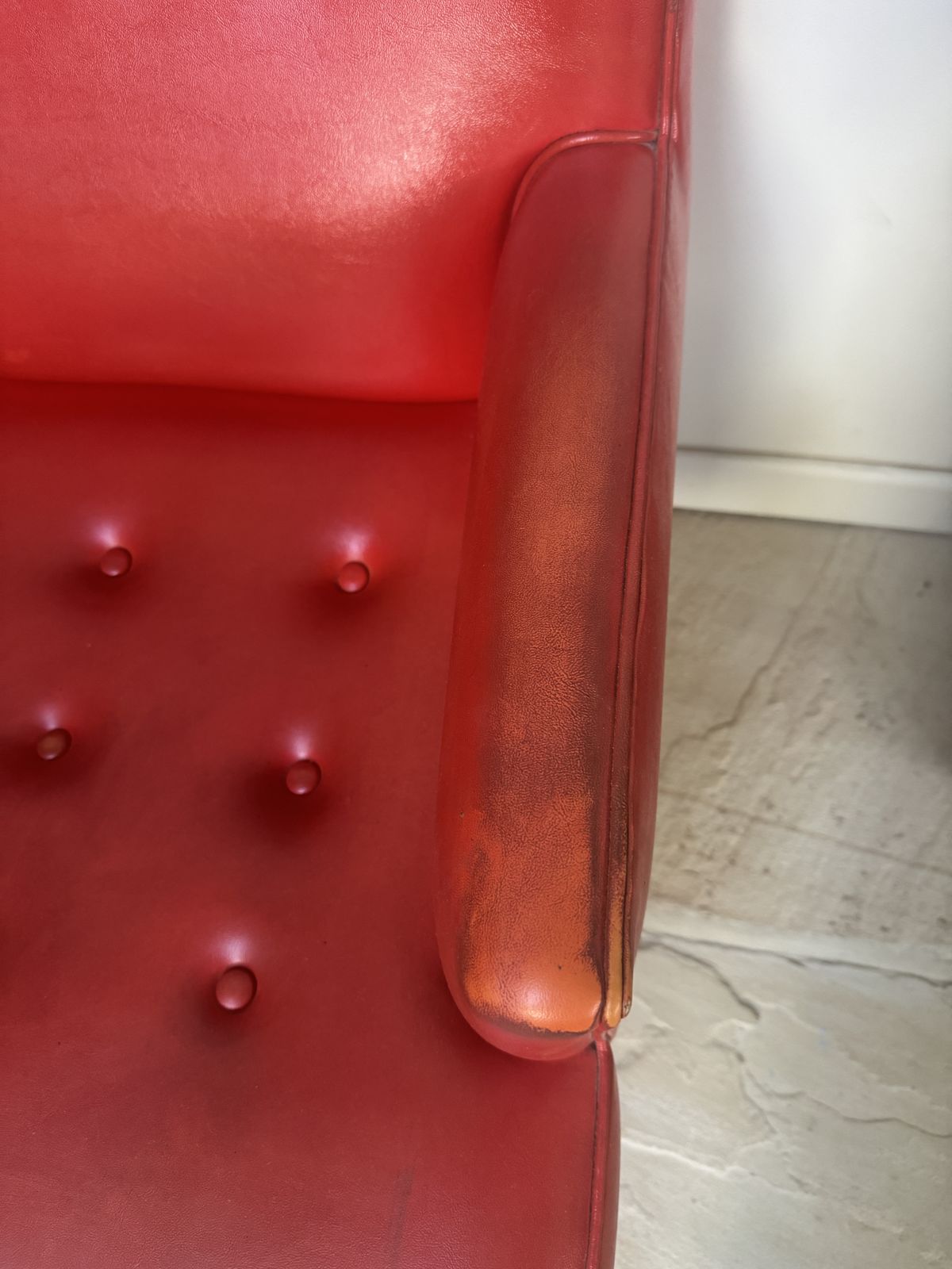 Retro Red Vinyl Swivel Lounge Chair photo Furniture