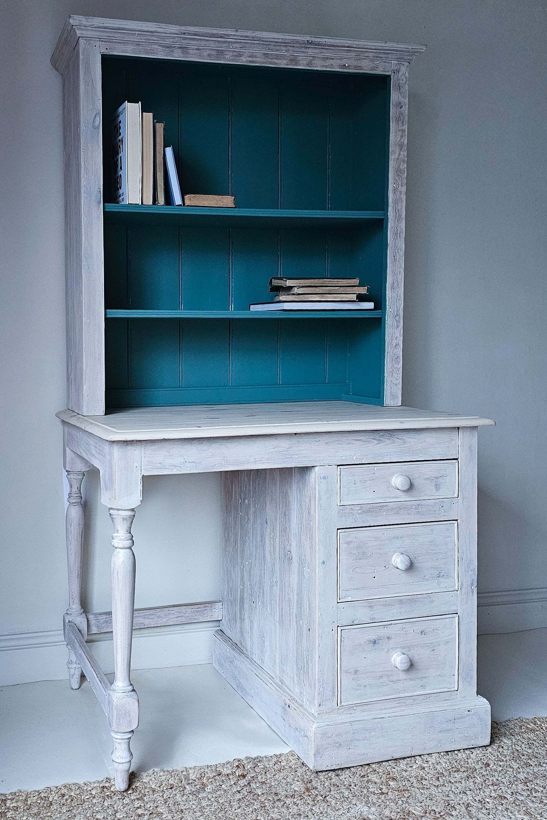 Farmhouse Pine Painted Desk Dresser photo Furniture