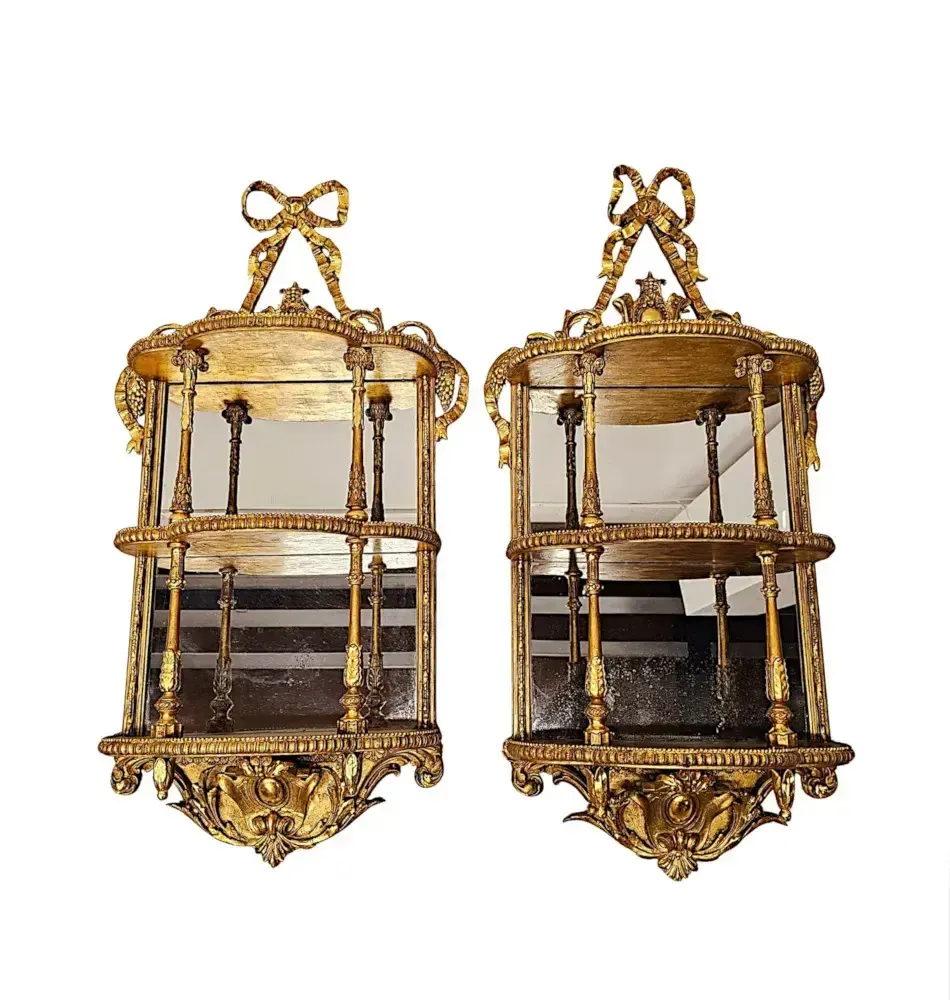 A Very Rare Pair Of Irish 19th Century Giltwood Mirrors Labelled Strahan Of Dublin photo 7450.0745