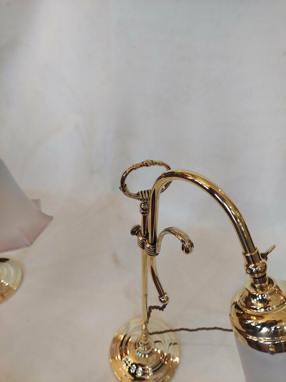 Pair Of Early 20thc Brass Swan Neck Desk Lamps photo furniture