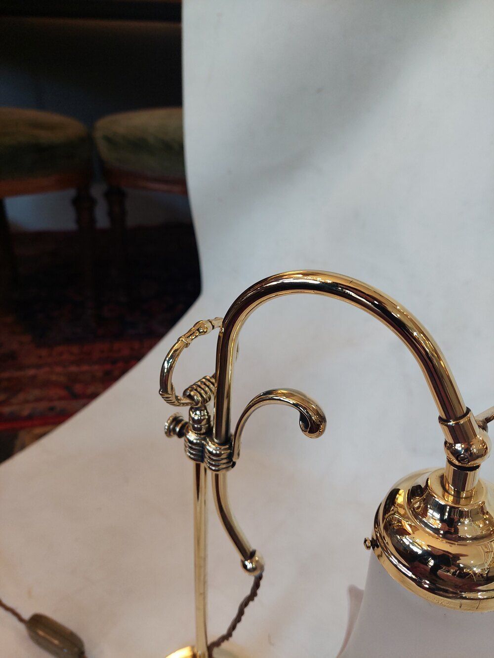 Pair Of Early 20thc Brass Swan Neck Desk Lamps photo 675.0
