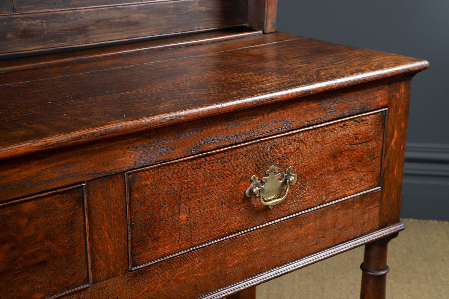 photo for sale Antique Welsh Oak Joined Pot Board Dresser Base & Rack Sideboard (Circa 1800)