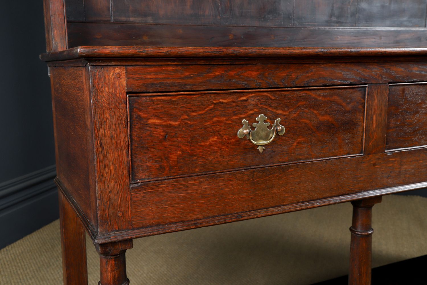 Furniture Antique Welsh Oak Joined Pot Board Dresser Base & Rack Sideboard (Circa 1800) photo