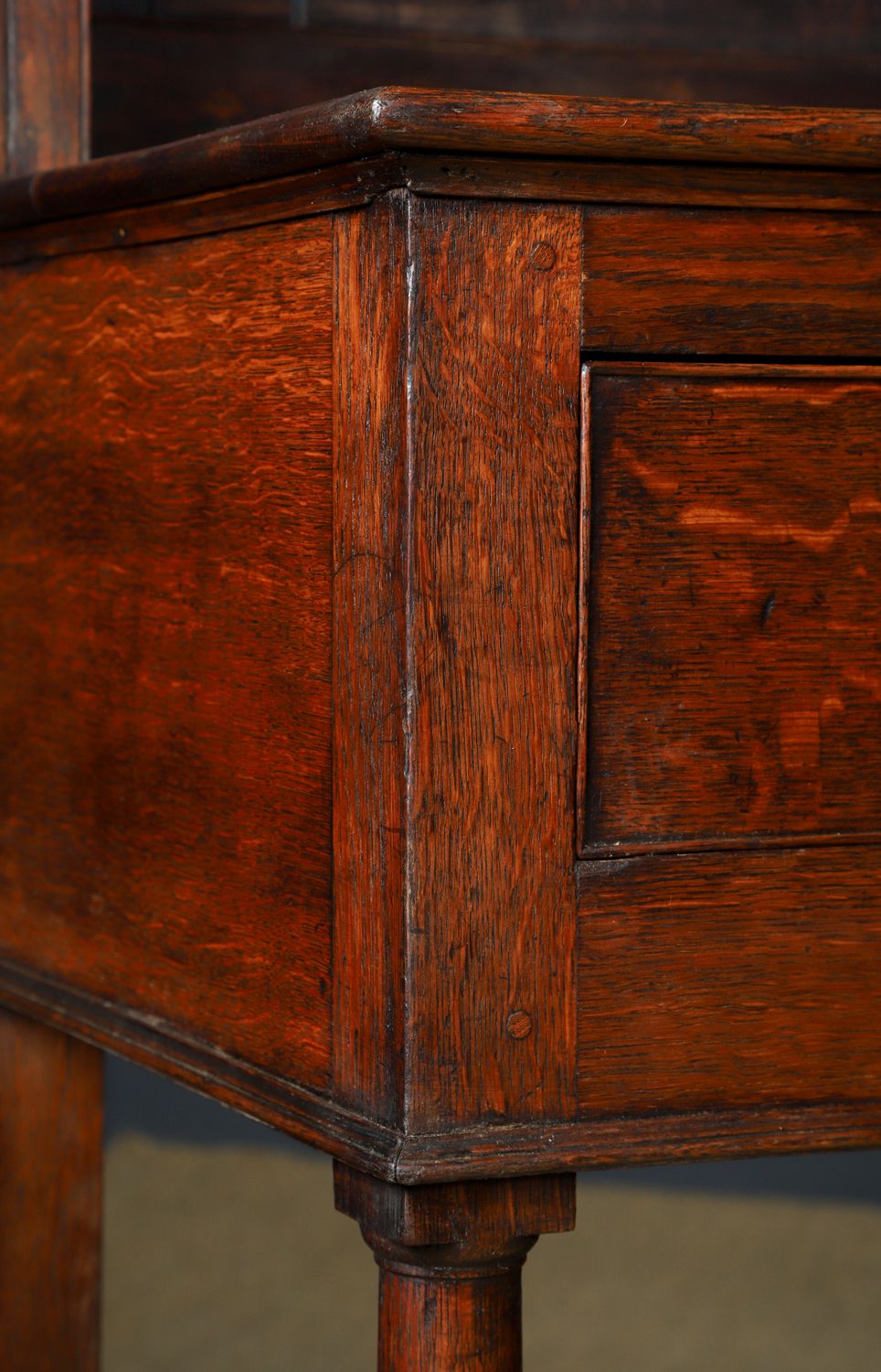 photo vintage Antique Welsh Oak Joined Pot Board Dresser Base & Rack Sideboard (Circa 1800)