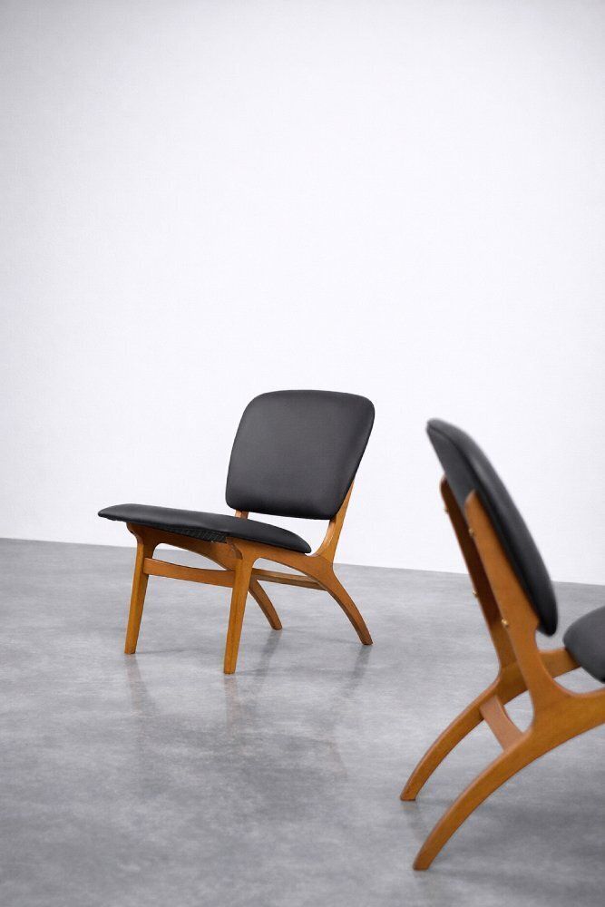 2961.0 Mid Century Swedish Modern Jylland Chairs From Jio Möbler, 1953, Set Of 2 photo