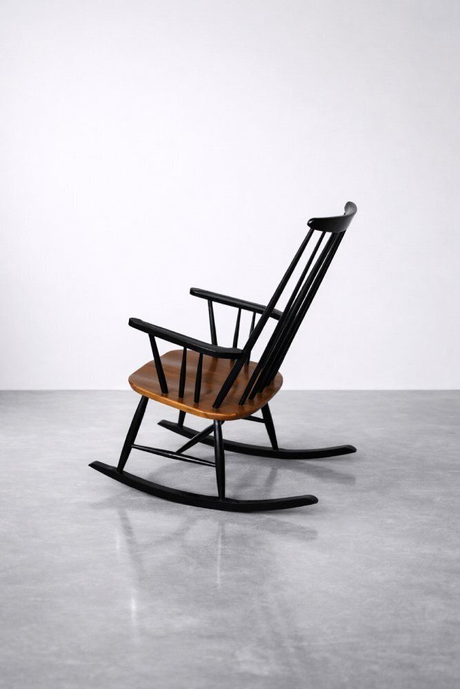 Mid Century Finse Modern Houten Schommelstoel Van Ilmari Tapiovaara Voor Asko, Jaren 1960 photo vinterior
