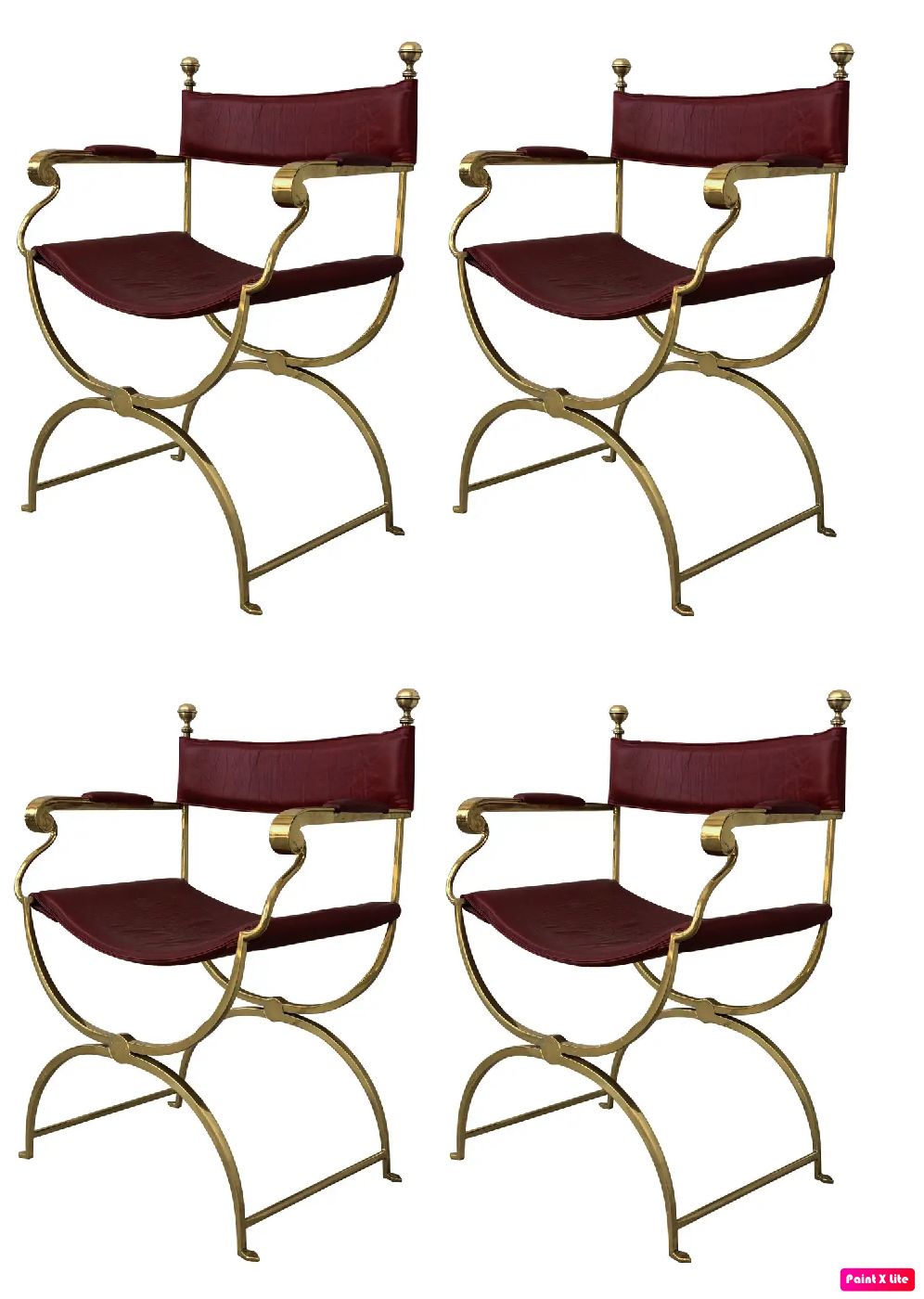 Fauteuils Savonarola de metteur en scène italiens, chromés et en cuir, Hollywood Regency, années 1960