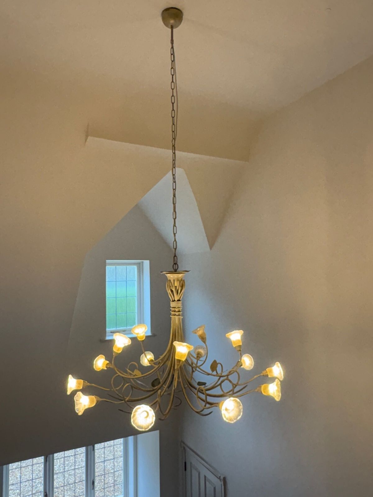 Stunning  Italian Designer Chandelier By "Masca" Of Florence photo vinterior