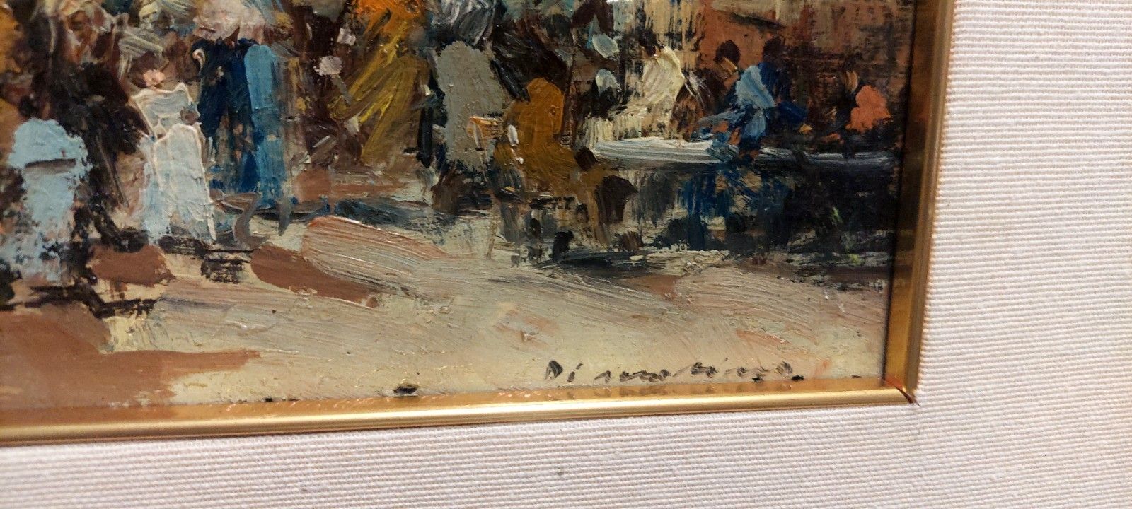 Francesco Di Marino Naples 1892/1954 Oil On Table Market Scene photo vinterior