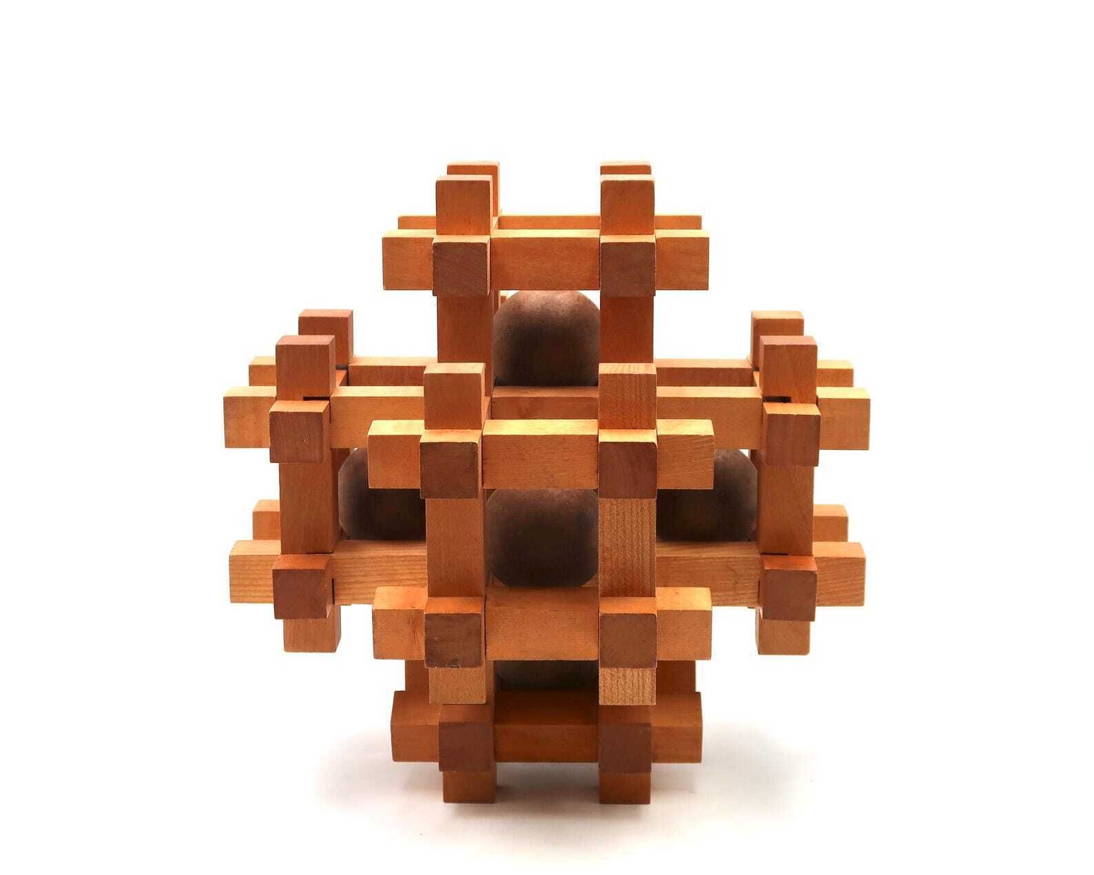 Oversized Wooden Sculpture Puzzle By Sori Yanagi For Kumiki, 1970s / Wood, Architecture, Home Decor, Modernist Object, Xxl, Giant photo Home Decor