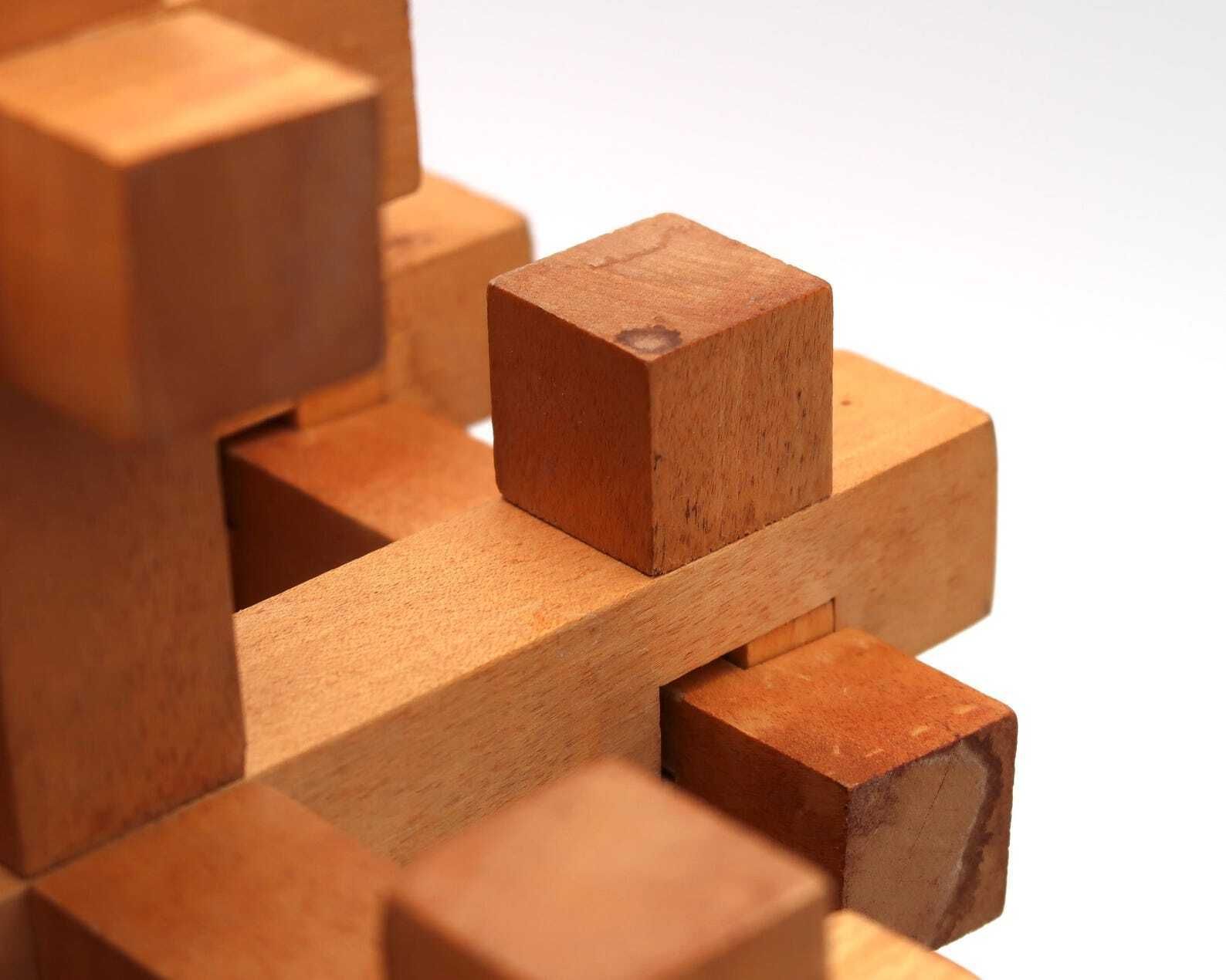 Groot Houten Sculptuurpuzzel Van Sori Yanagi Voor Kumiki, Jaren 1970 / Hout, Architectuur, Woondecoratie, Modernistisch Object, Xxl, Giant photo vinterior