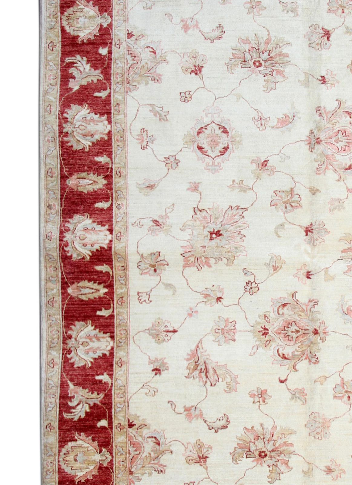 Traditional Cream Red Ziegler Carpet Handmade Wool Oriental Area Rug photo Textiles