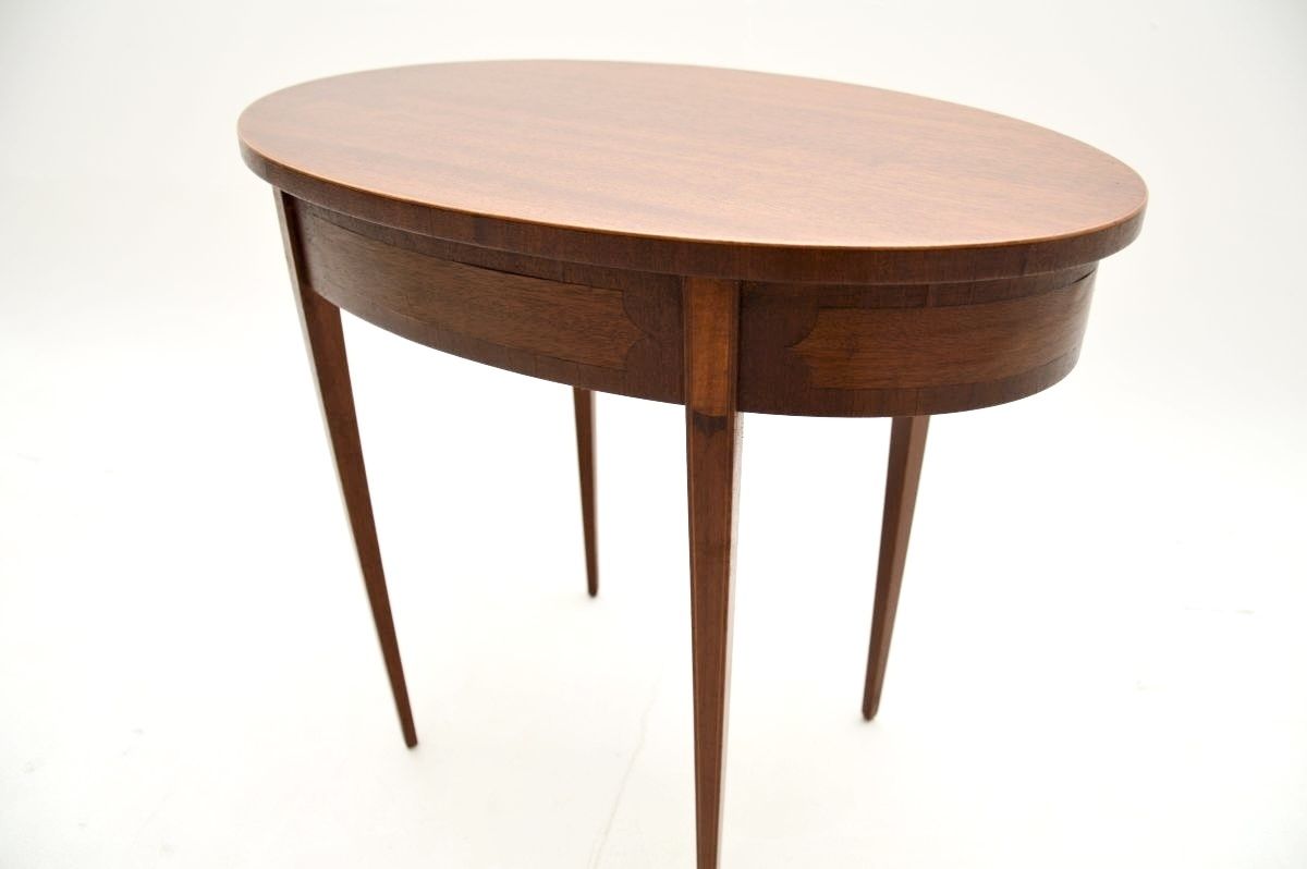 Antique Edwardian Inlaid Mahogany Side Table photo vinterior
