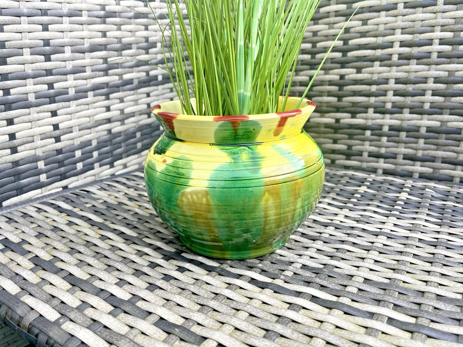 Antique C1917 Minton English Majolica Dripglaze Planter Plant Pot Jardiniere photo Home Decor