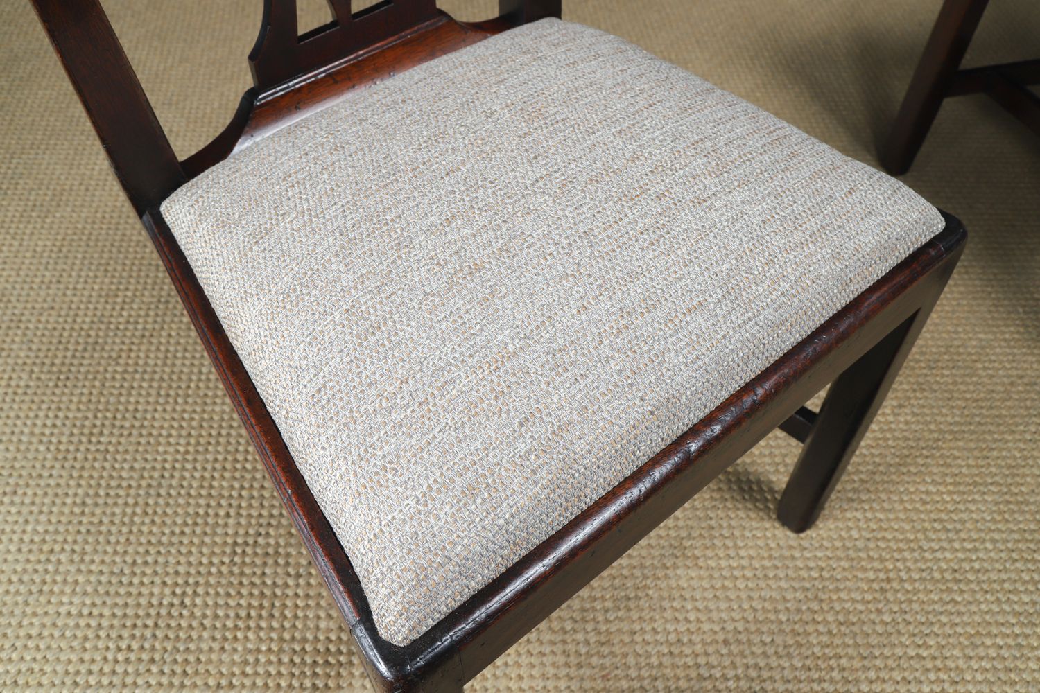 Antique English Pair Of Thomas Chippendale Mahogany Office Desk Dining Chairs (Circa 1820) photo 875.0