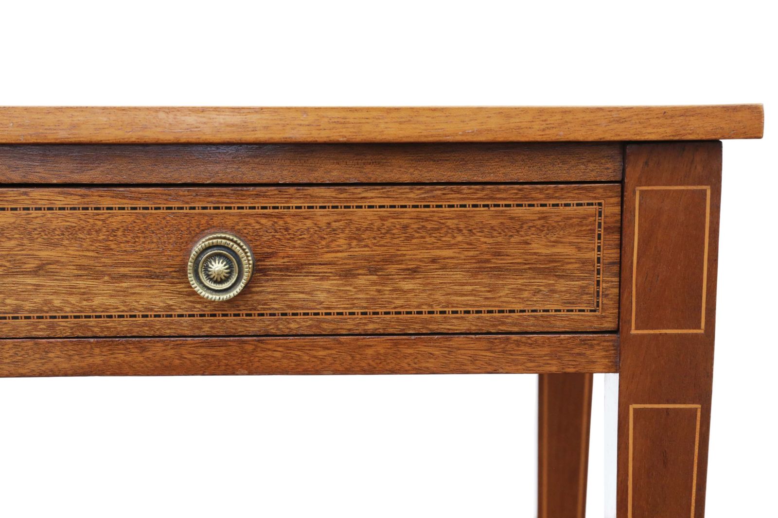 Antique Fine Quality Edwardian C.1905 Inlaid Satin & Red Walnut Writing / Dressing Table Desk photo vintage