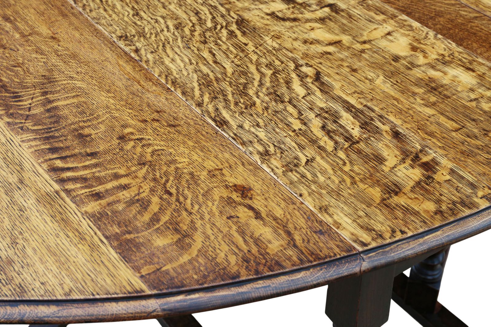 Antique C.1920 Oak Barley Twist Gateleg Drop Leaf Dining Table – Large, Fine Quality photo vintage