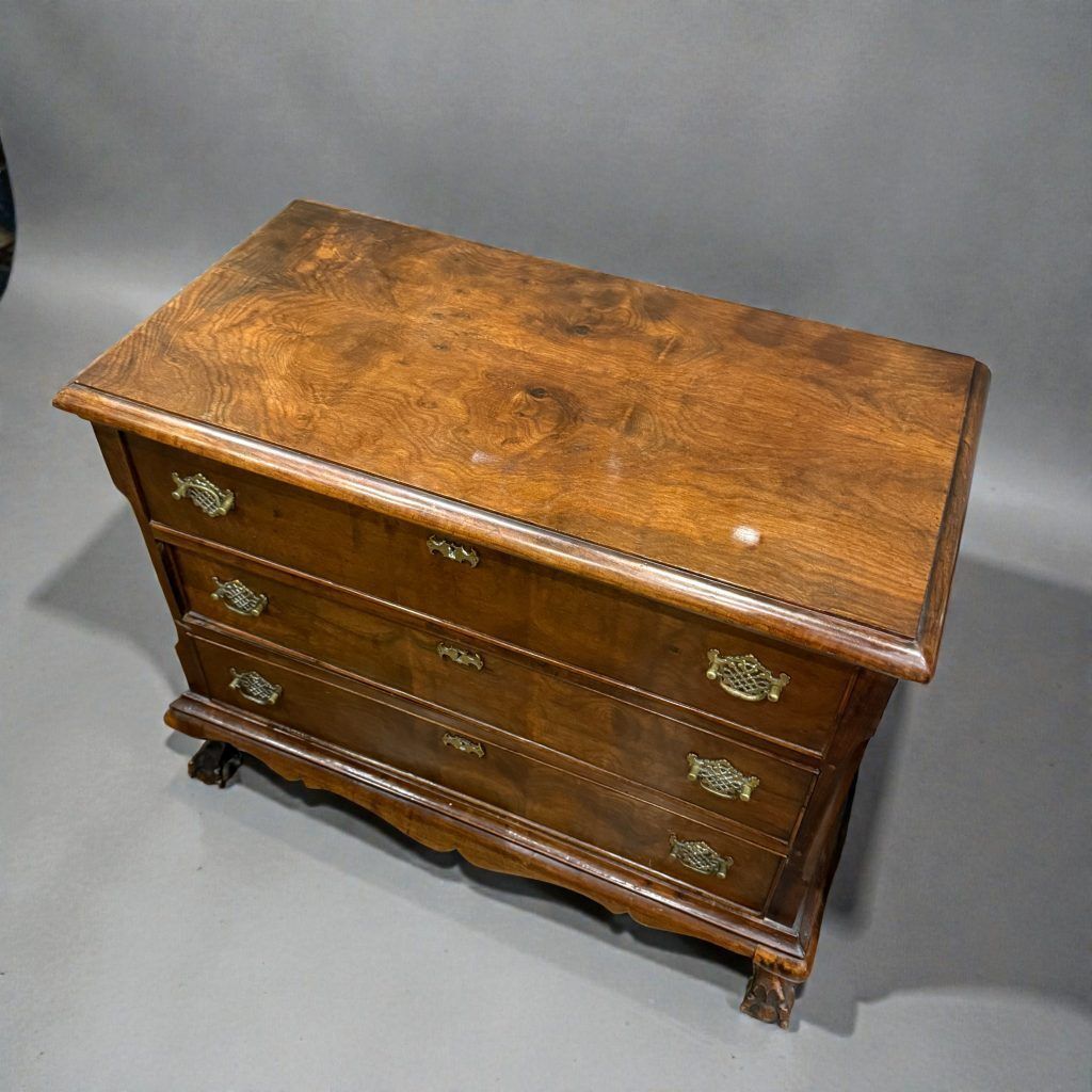 Victorian Style Walnut Veneered Chest Of Drawers Circa 1910 photo furniture