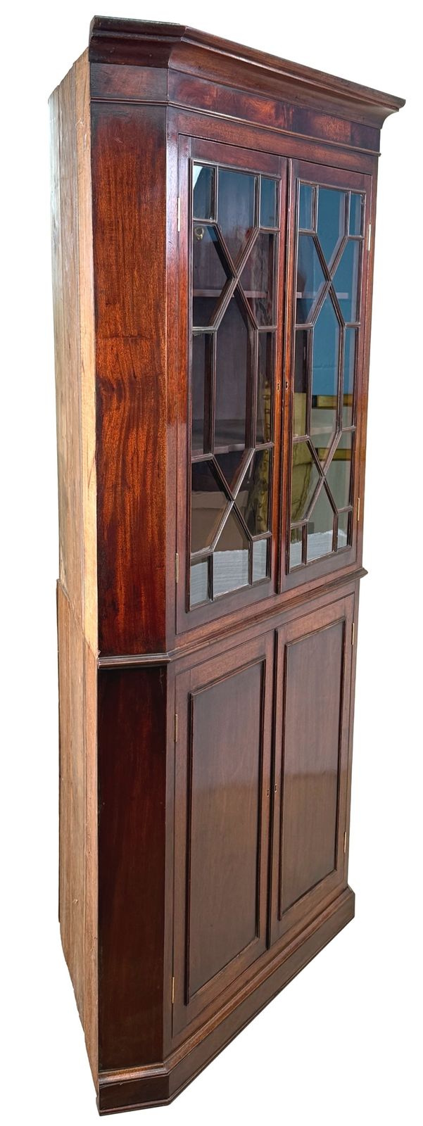 18th Century Georgian Mahogany Double Corner Cabinet (England, Circa 1770) photo furniture