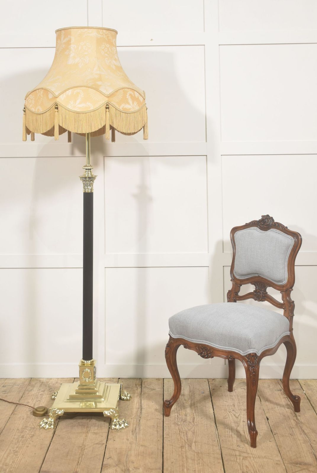 Pair Of Carved Walnut Louis XV Style Side Chairs photo furniture