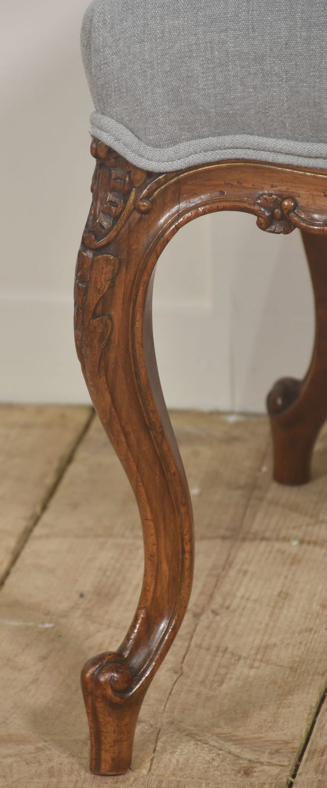 Pair Of Carved Walnut Louis XV Style Side Chairs photo Furniture