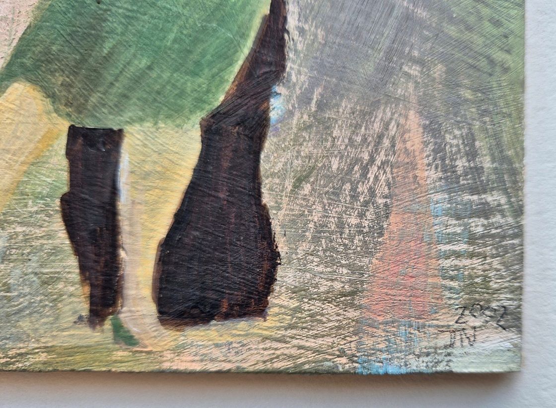 Tessa Newcomb   Woman In A Wood (Oil Painting On Board) photo furniture