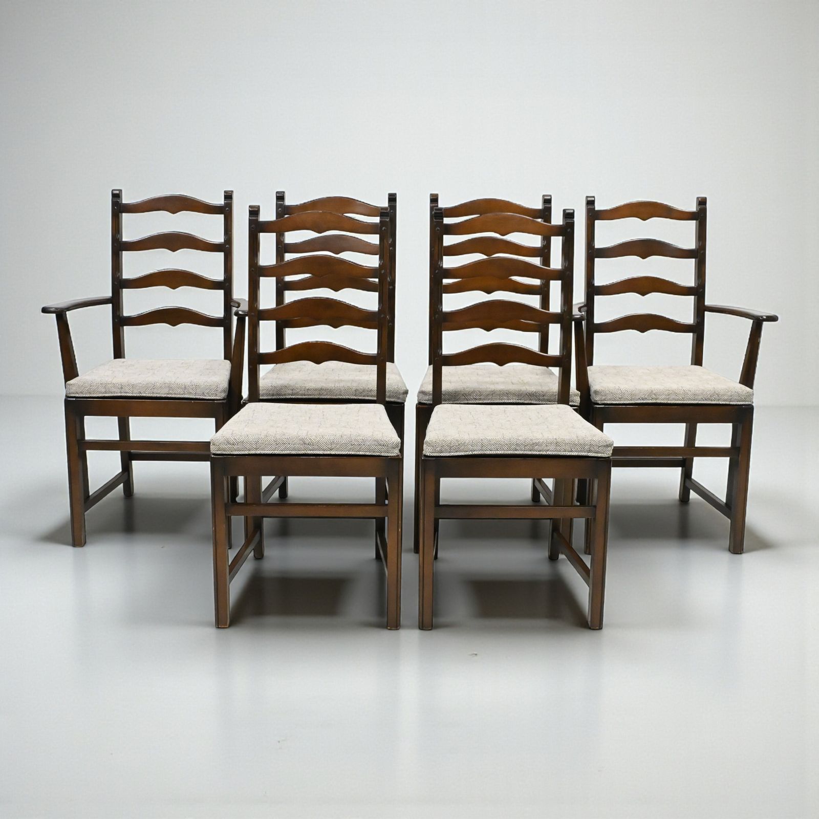 6 Ercol Dining Chairs 1970s Ladderback Inc 2 Carvers Free Nationwide Delivery*