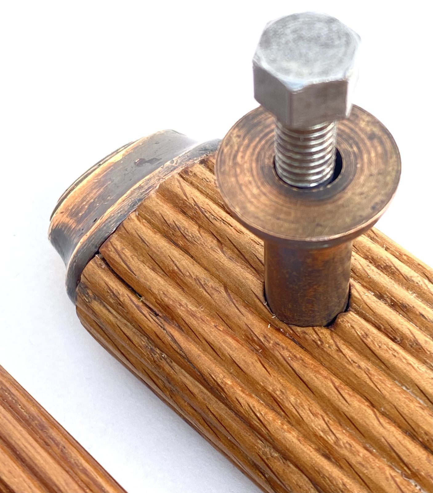 photo vintage 2nd Batch Of Early 20th Century 1900 30s  English Oak Copper And Brass  Door Handles                Per Pair
