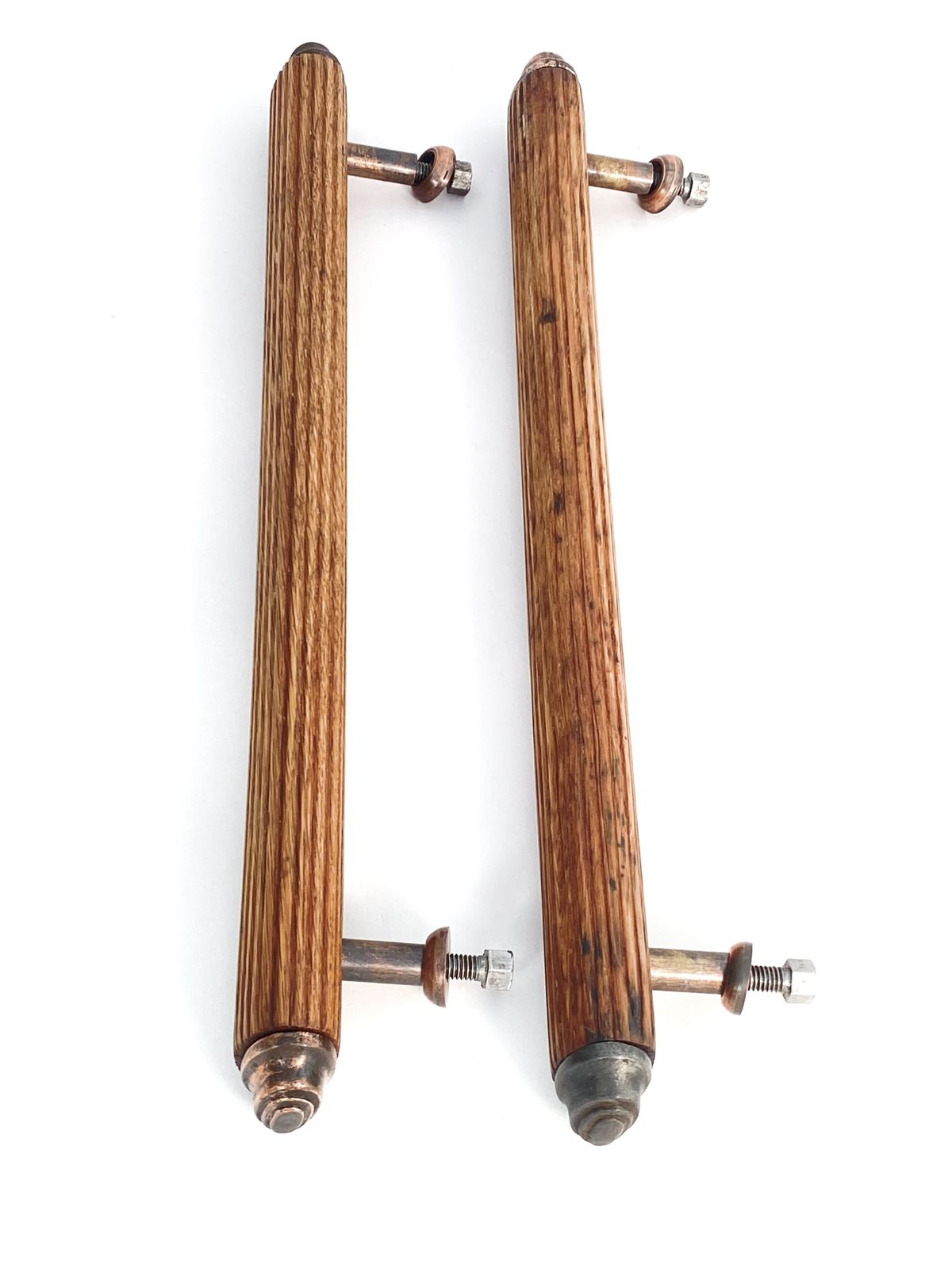 photo furniture 2nd Batch Of Early 20th Century 1900 30s  English Oak Copper And Brass  Door Handles                Per Pair