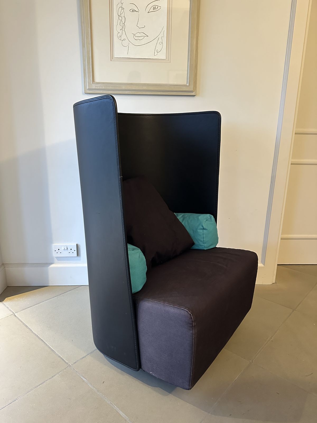 Authentic Zanotta "Fly" Armchair By Barbieri & De Carli In Cowhide And Fabric photo Furniture