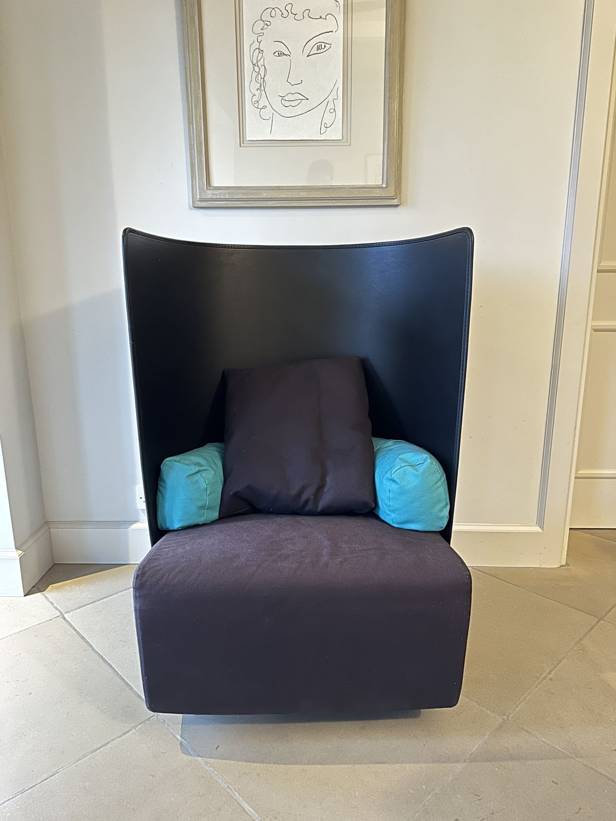 Authentic Zanotta "Fly" Armchair By Barbieri & De Carli In Cowhide And Fabric photo 1950.0