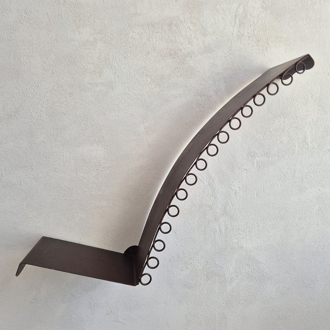 1970's French Metal Shelf: Mid Century Modernist Brutalist Postmodern Style
