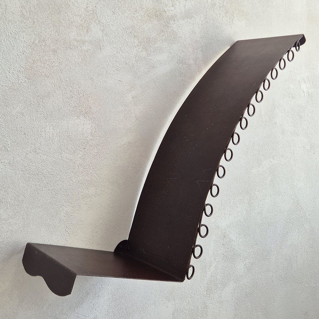 1970's French Metal Shelf: Mid Century Modernist Brutalist Postmodern Style photo for sale