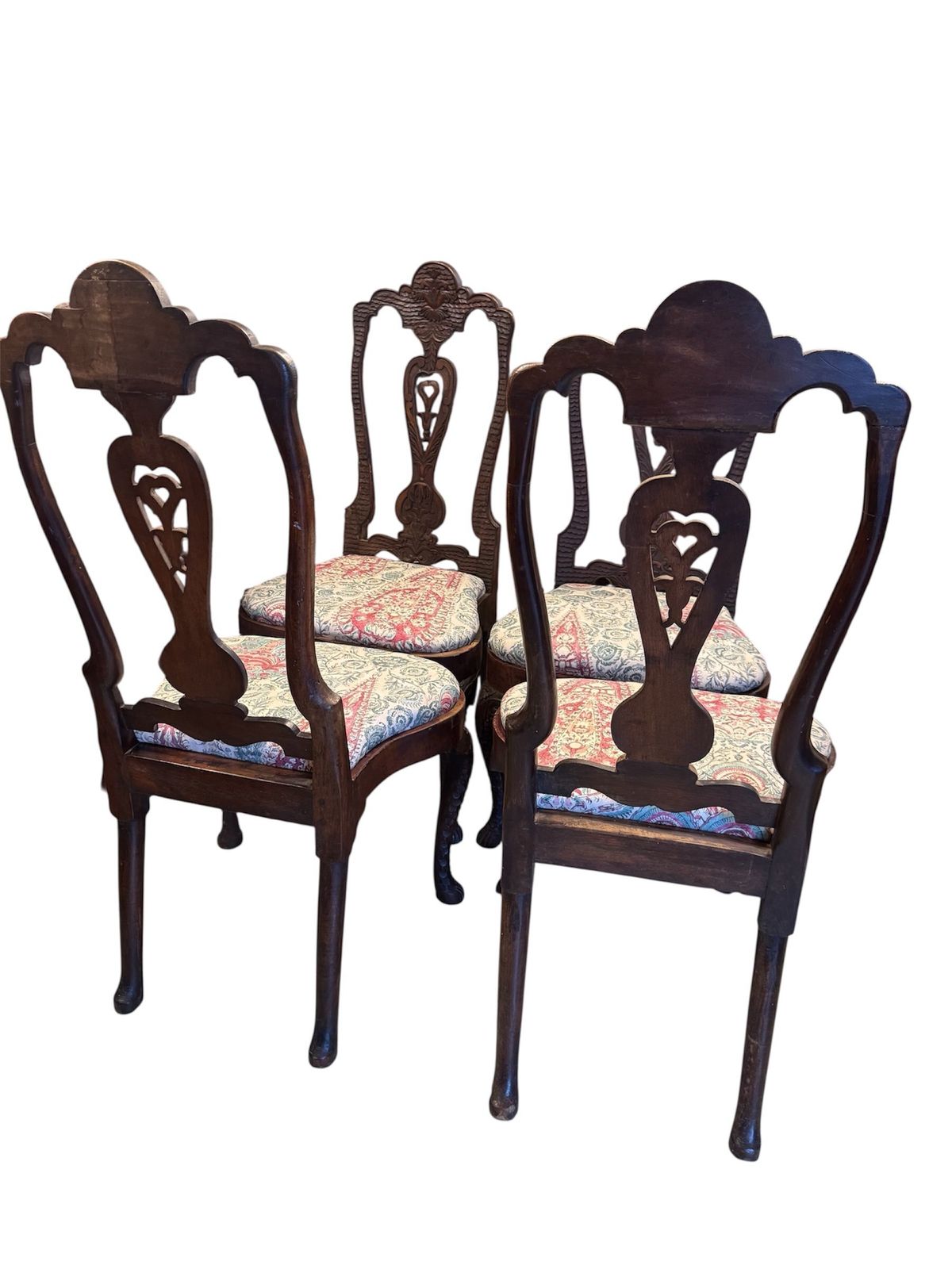 Antique 18th Century Georgian Set Of Four Dining Chairs In The Manner Of Daniel Marot   Recovered Upholstery photo Furniture