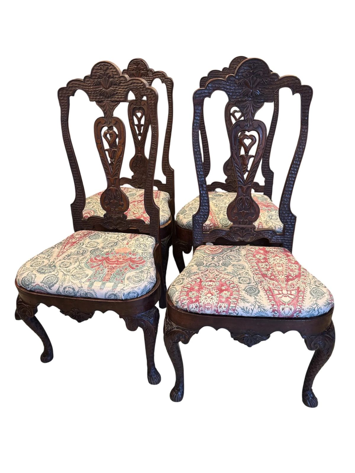 Antique 18th Century Georgian Set Of Four Dining Chairs In The Manner Of Daniel Marot   Recovered Upholstery photo buy