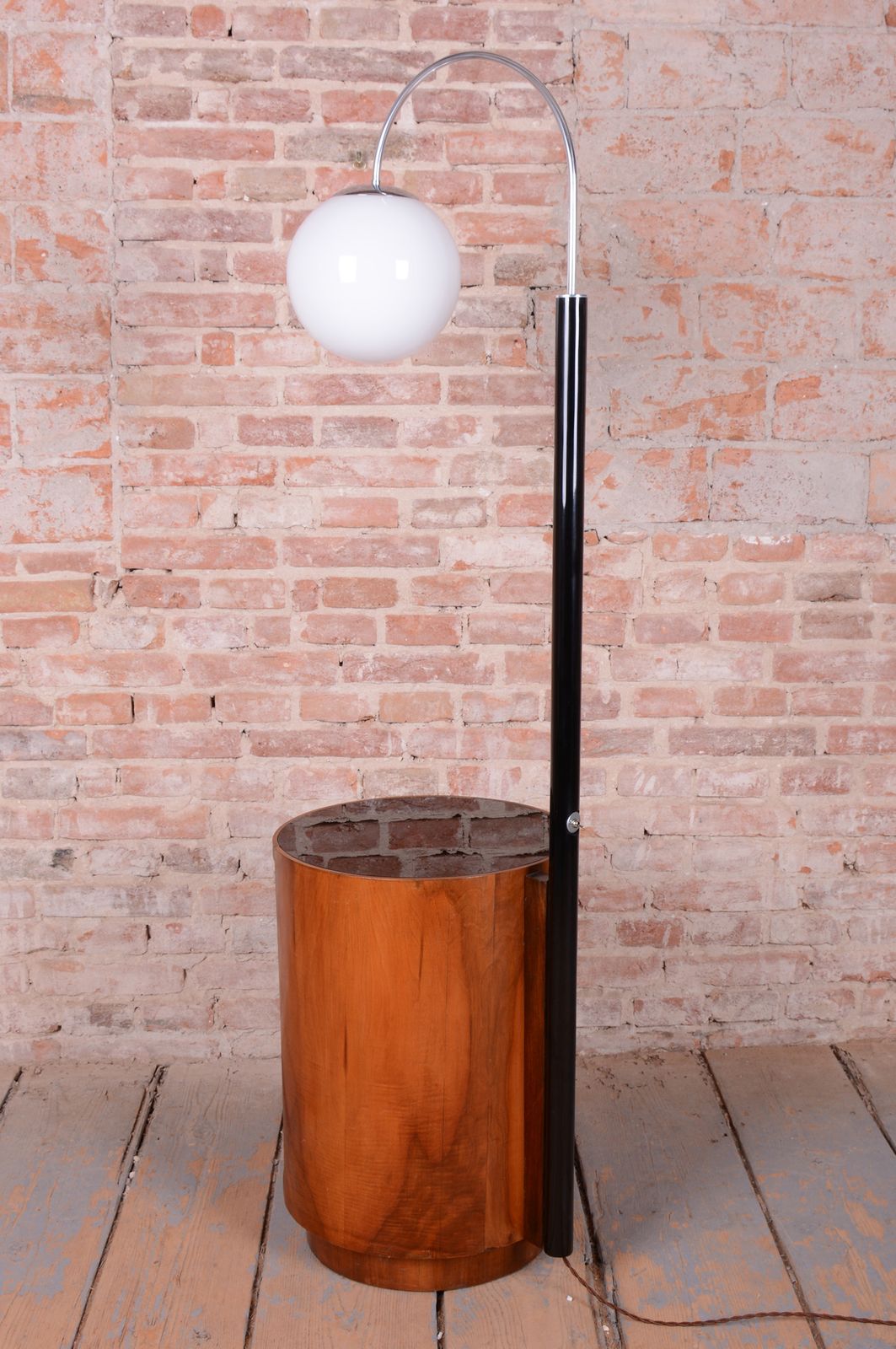 Restored Art Deco Floor Lamp, By J. Halabala, Up Závody, Walnut, Czech, 1920s photo furniture